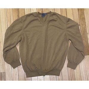 Saks Fifth Avenue Men's V-Neck Pullover Sweater Brown Size L